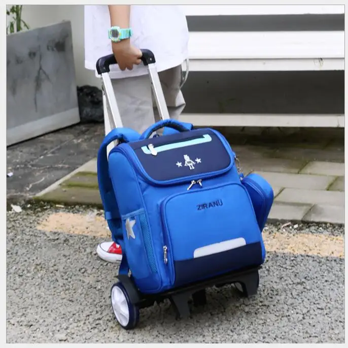 Ортопедический школьный портфель в японском стиле для мальчиков, сумки-тележки для школы на колесах