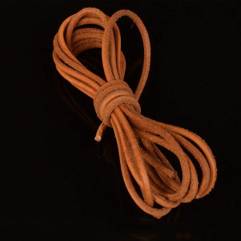 5Meters 3mm 4mm 5mm Natural Round Leather Rope Cords Bracelet Findings Necklace Making Braided String Craft Ropes DIY CD106 |