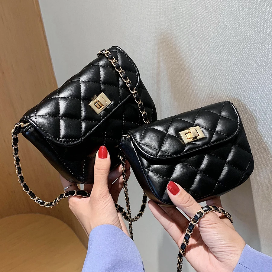 

Сумка женская через плечо, маленькая, в клетку, с цепочкой