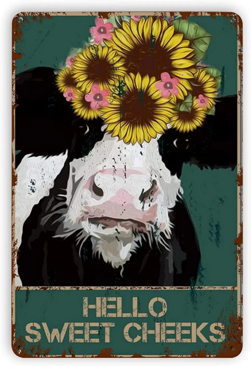 

Baby Kleidung Weant Metal Vintage Tin Signs Hello Sweet Cheek Flower Cow Funny Wall Decor for Home Bars Pubs Cafes Bathroom