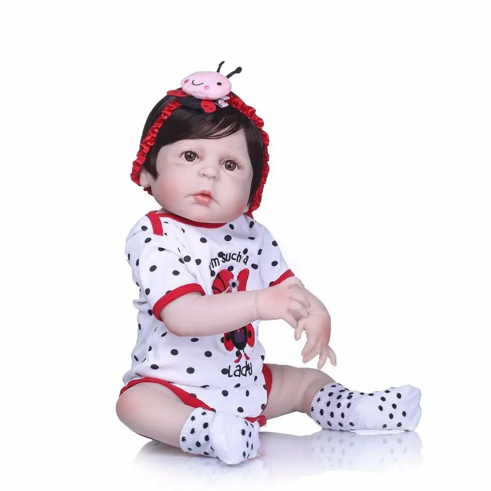 

22'' Reborn Baby Girl Dolls Full Vinyl Silicone Newborn Toddler Magnetic Mouth Baby Doll Toy Toys For Children Girl Toys