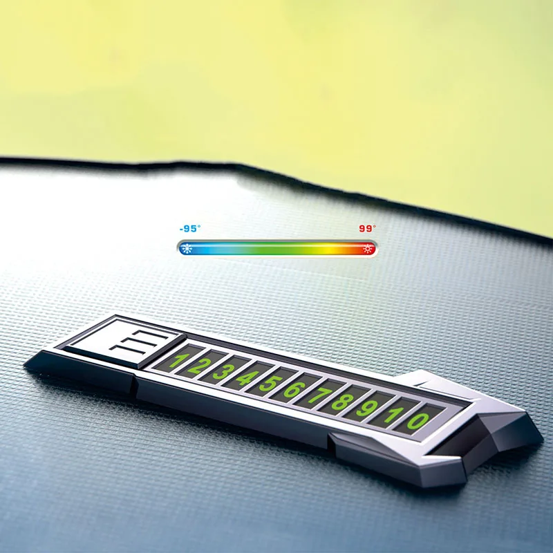 

Mini Car Temporary Parking Card Phone Number Car Parking License Plate Stop Sign Automobile Accessories Hidden Switch Luminous