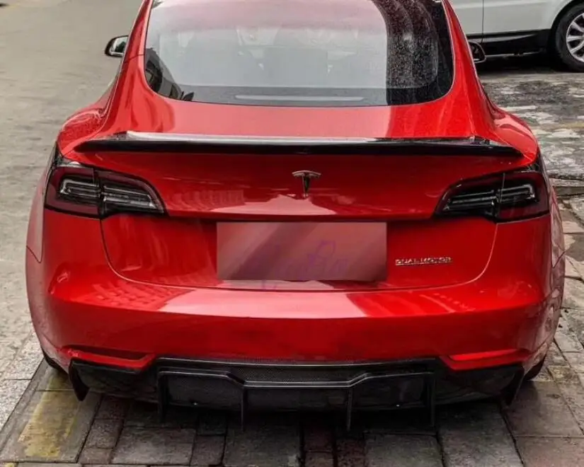 Настоящее углеродное волокно заднее крыло багажника губа спойлер для Tesla модель 3