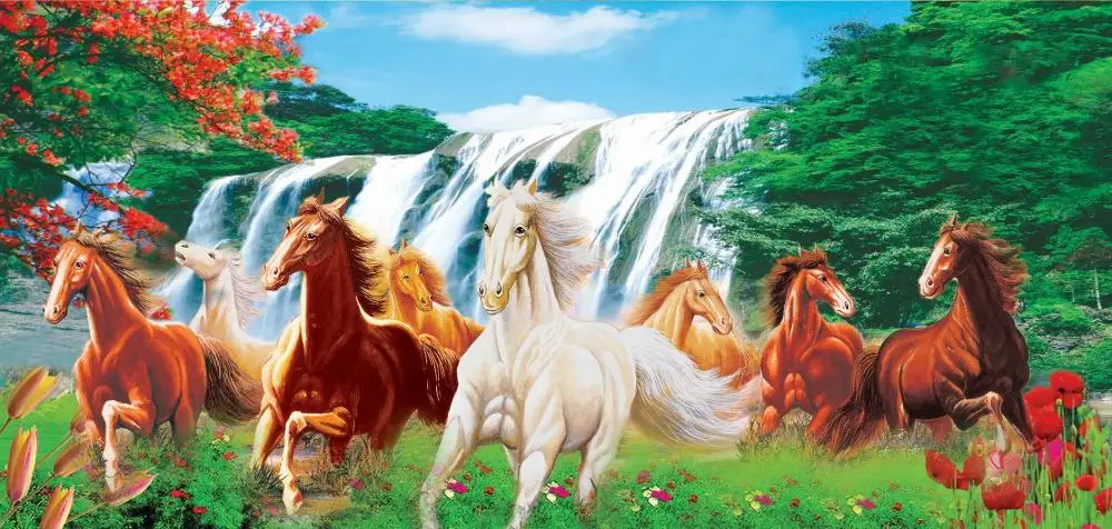 

5D DIY diamond embroidery "Horse/waterfall "diamond painting Cross Stitch Rhinestone mosaic home decoration CNN
