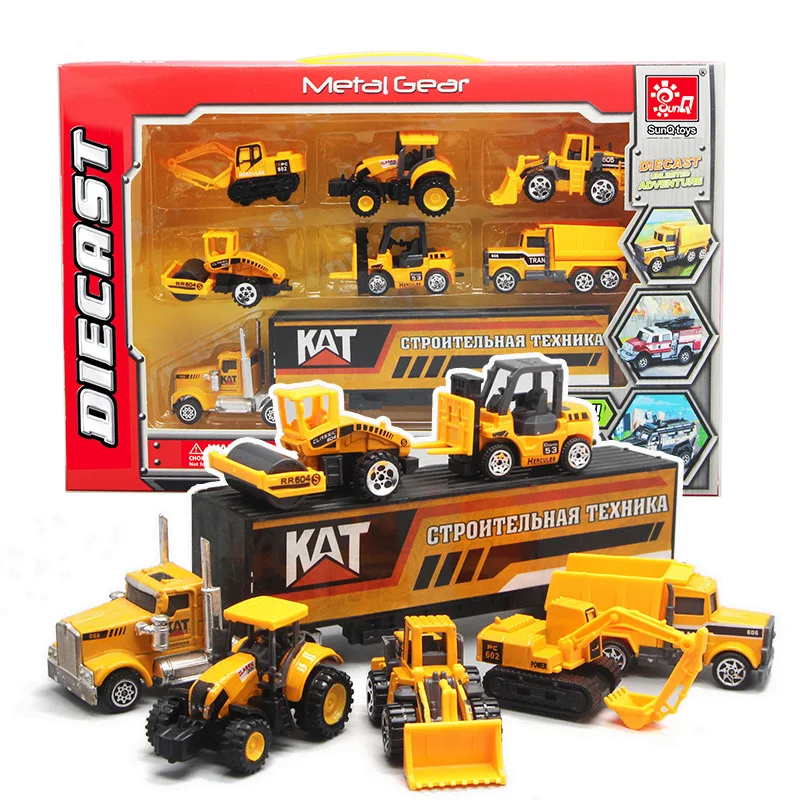 Строительный автомобиль экскаватор бульдозер дорожный каток самосвал контейнер