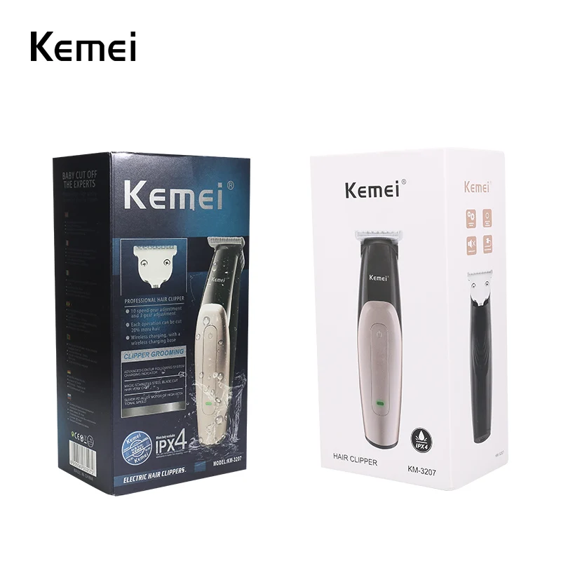 

Kemei Bald Special Hair Clipper Stainless Steel Two-way Cutter Repair Hair Trimmer USB Charging Cordless Haircut Machine KM-3207