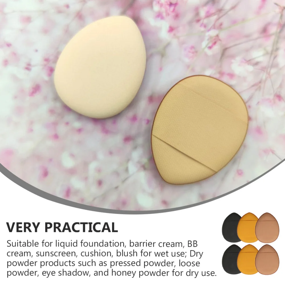 

6Pcs Fingertip Mini Powder Puffs Woman Finger Cushion Portable Makeup Supplies