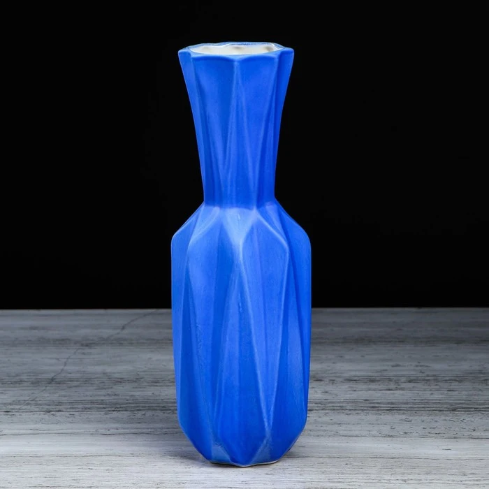 Table vase &quotOrigami" geometry blue 27.5 cm Home decor Decoration Vases Garden | Дом и сад