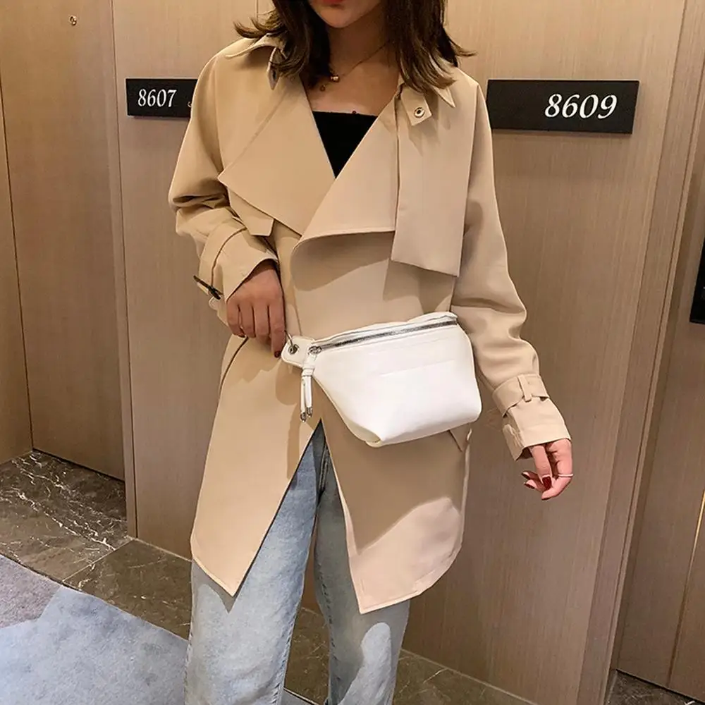 Сумка через плечо с цепочкой для женщин 2021 модная черная белая поясная сумка на