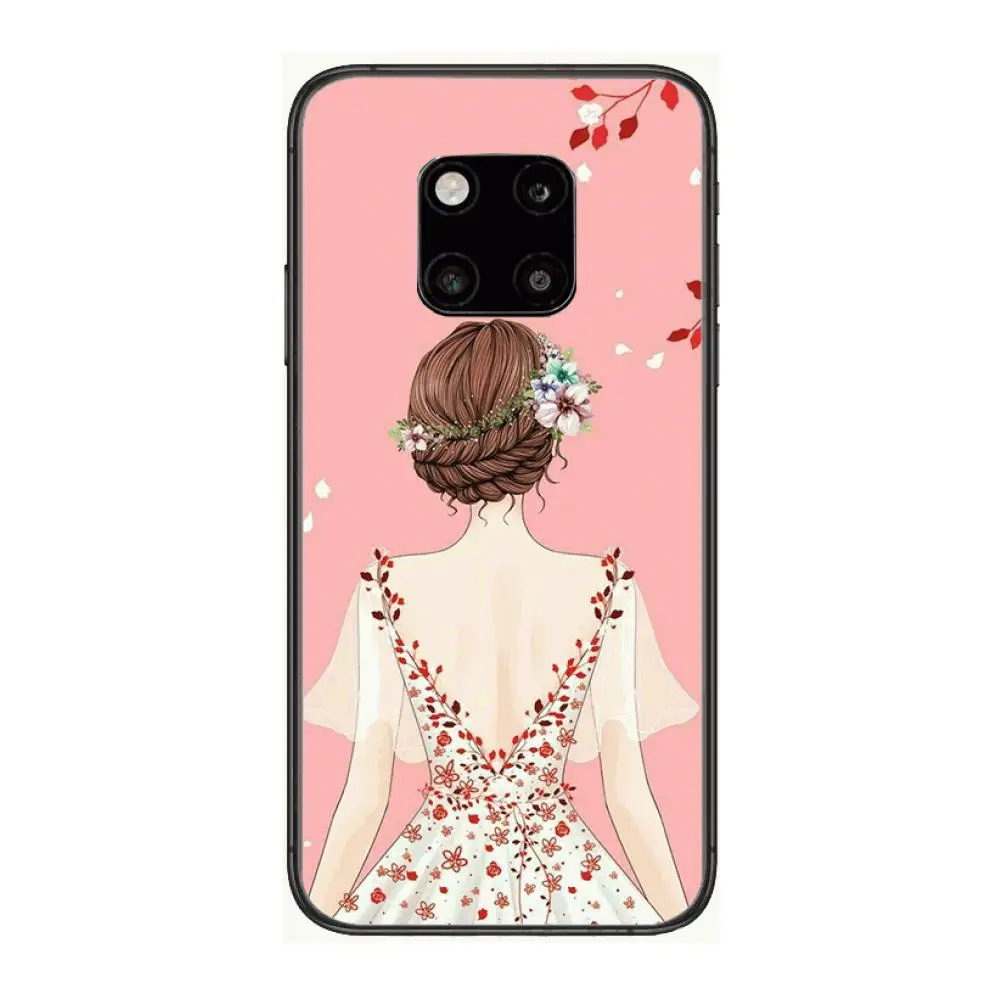 

Beautiful girl Phone Case For Huawei mate 30 10 20 40 Lite Smart Z Pro Black Etui 3D Coque Painting Hoesjes case