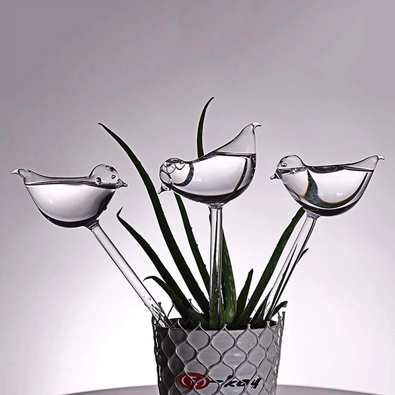 Hot Plant Waterer Self Watering Globes Bird Shape Hand Blown Clear Glass Aqua Bulbs Vases Decor Easy Garden Tools Dropshipping | Дом и сад