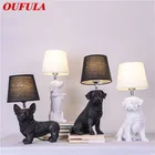 Настольные лампы OUFULA, светодиодные полимерные современные скандинавские креативные декоративные настольные лампы с изображением собаки для дома