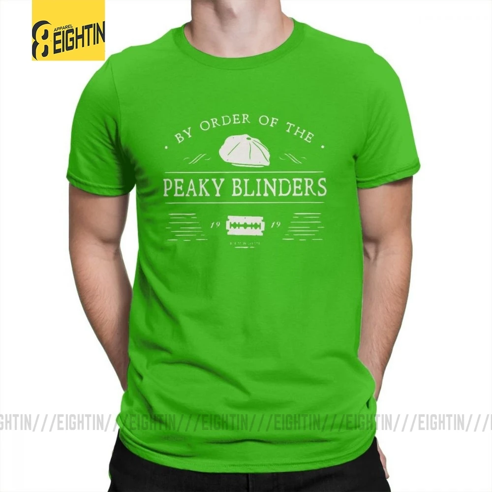 По заказу The Peaky Blinders мужские крутые принтованные футболки с круглым вырезом размера плюс футболки с коротким рукавом футболки хлопок - Цвет: Зеленый