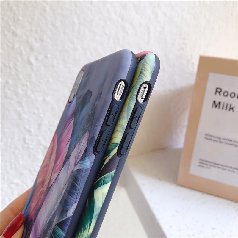 Lovebay чехол для телефона для iPhone 11 6 6 S 7 8 Plus X XR XS 11Pro Max растения банан зеленый лист мягкий IMD Для iPhone X задняя крышка Чехлы