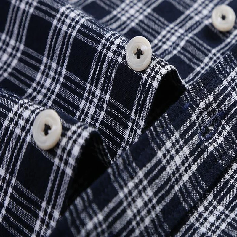 

Shirts Spring Long Sleeve Mens Plaid Dress Skin-Frinedly High Quality Male Casual Regular Slim Fit Tops Button Down Shirt