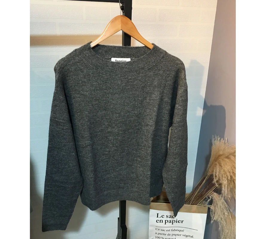 Новинка 2021 оранжевый свитер женский осенне-зимний тонкий с круглым вырезом