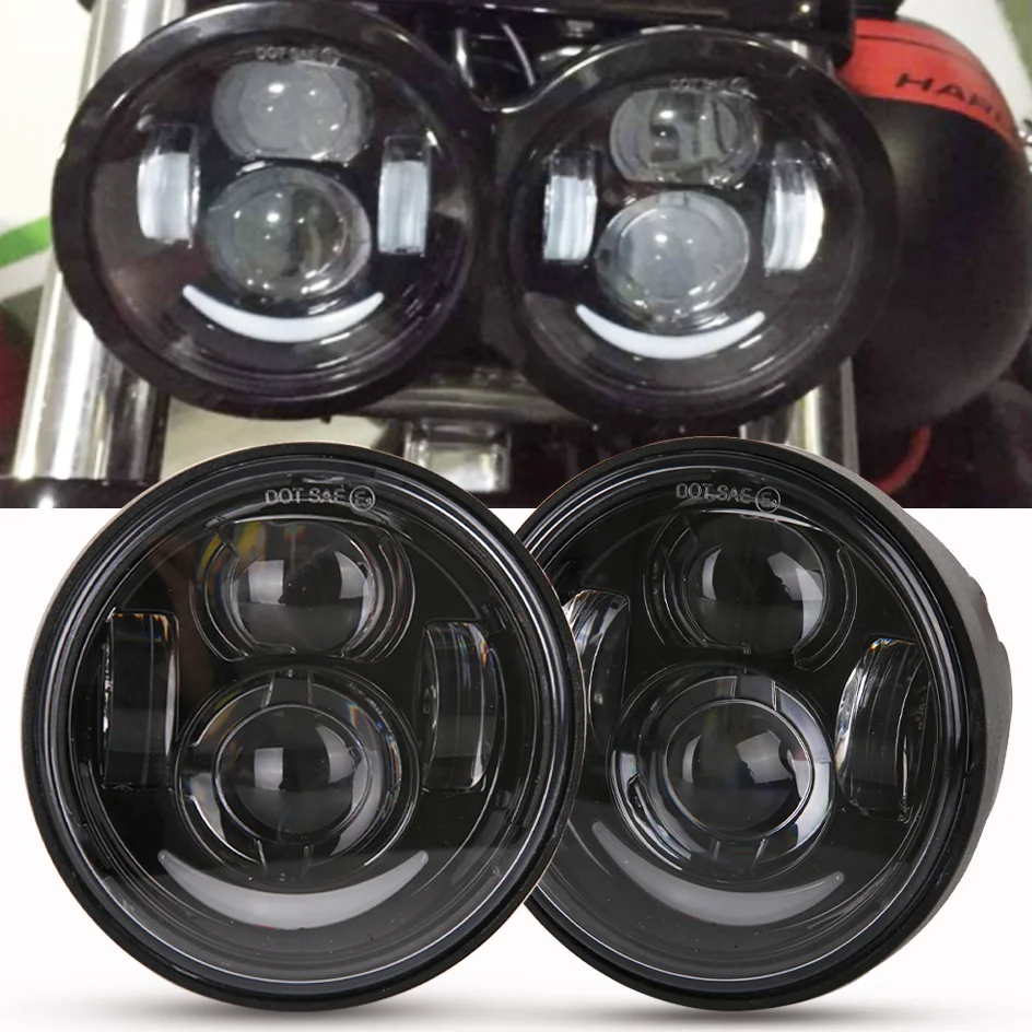 Круглые фары для мотоцикла Dyna Fat Bob 4 65 дюйма ДХО мотоциклов FXDF вождения