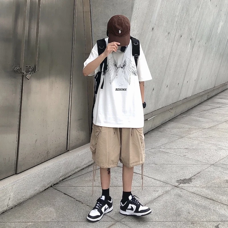 

Harajpoo Women T-shirts White Summer Korean Ins Trend Cartoon Printing Wild Casual Male Female Students Loose Short-sleeved Tops