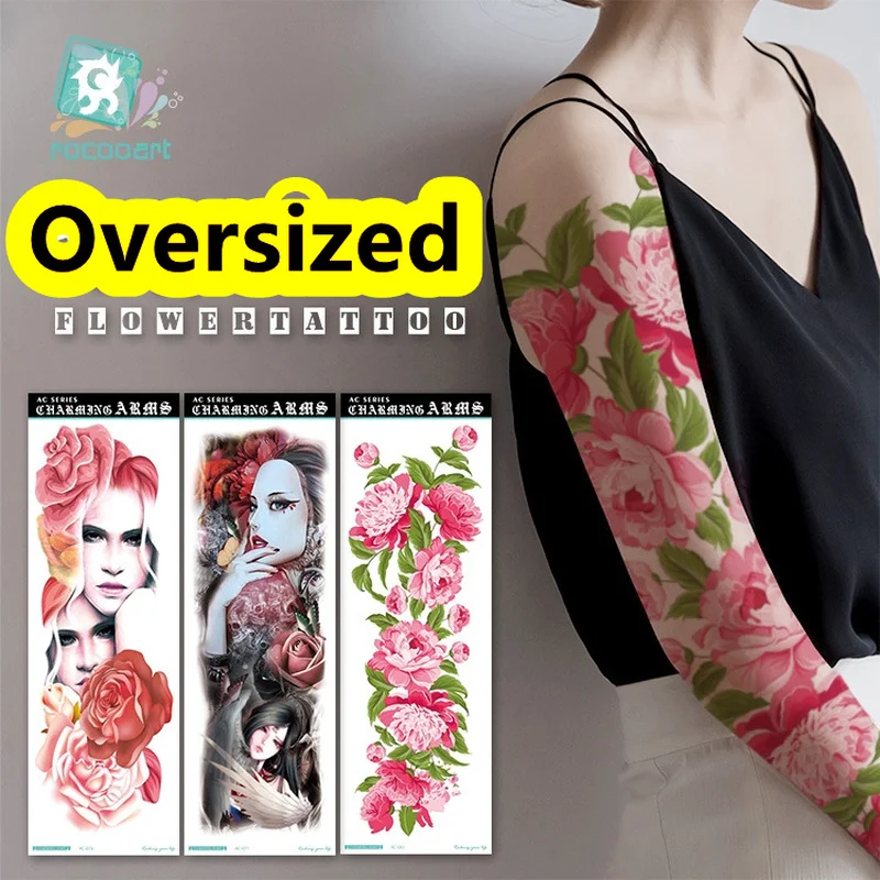 

Временная татуировка на руку, тату, аниме наклейка, искусственная татуировка для мужчин и женщин, старый и молодой тигр, полная рукоятка, бол...