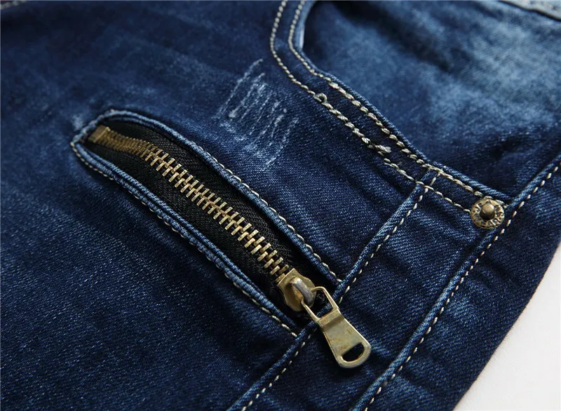 

Jeans men's autumn and winter new men's jeans washed mid waist Slim small straight tube men's pants 760