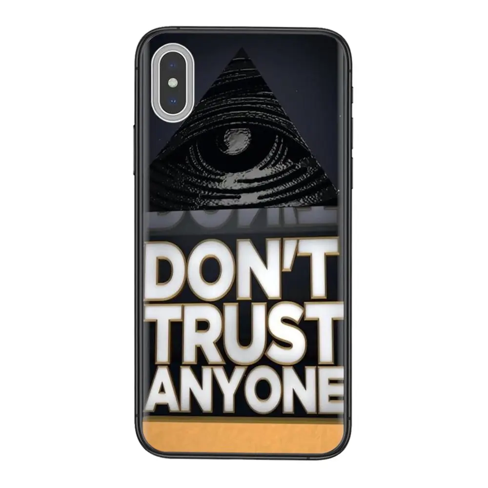 Мягкий черный чехол с треугольной пирамидой и надписью Don't Trust клевера в