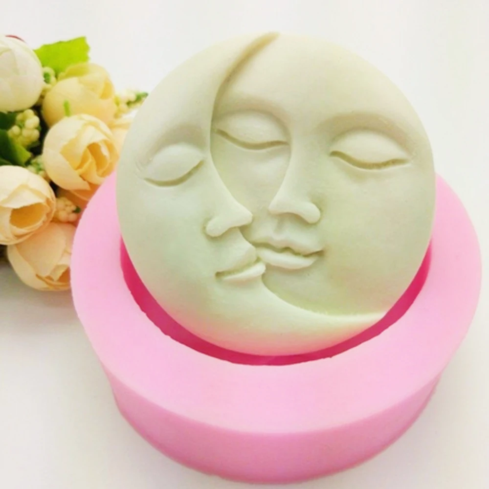 Sun and Moon Face силиконовая форма ремесло набор для работы с мастикой «сделай сам» Шоколад Мыло Плесень ручной работы Полимерная глина, воск, карандаш, инструменты для украшения торта