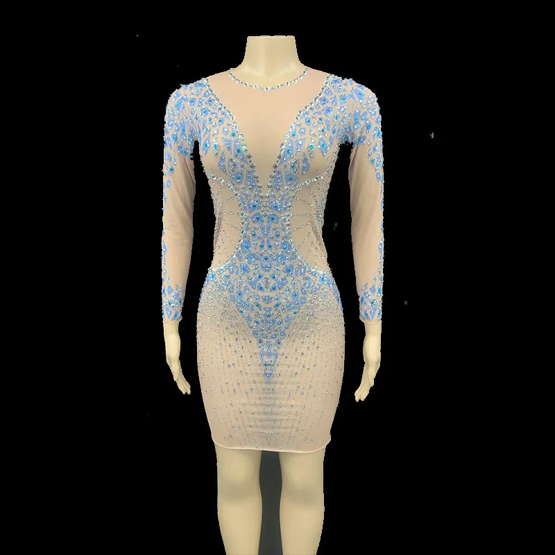 

Американская одежда, европейская одежда, классический танцевальный костюм, цельное женское сетчатое платье со стразами, высокое эластично...