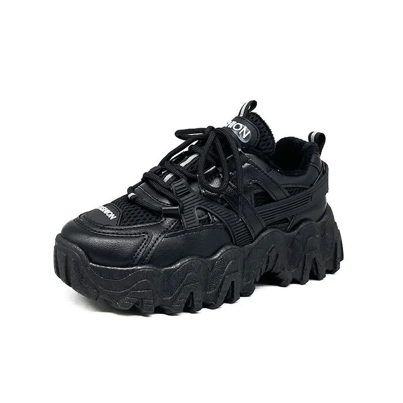 

2021 Korean Women Sneakers Thick Bottom Vulcanize Outdoor Breathable Height Increasing Shoes Chunky Female Casual Shoes