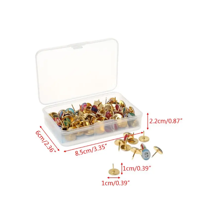 

100pcs/box Map Tacks National Flag Glue Thumbtack Push Pins Notice Board Markers
