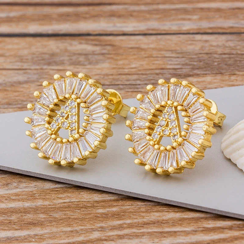 Модные серьги 26 инициальных букв персональный подарок для женщин милый Алфавит