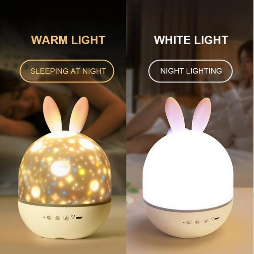 

Kids Night Light Musical Projector Rechargeable Rotating Starry Sky Display LED Lamp High Resolution Projector Remote Control