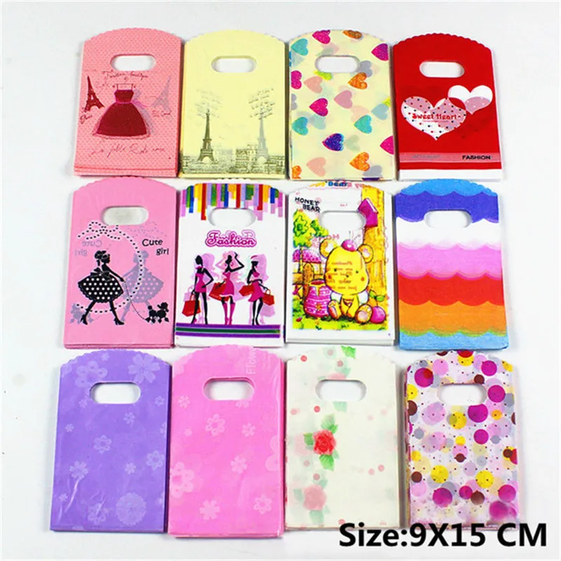 

30pcs 9x15cm Small Present Packaging Bags Plastic Gift Bags Kids Baby Birthday Party Child Candy Dessert Wedding Decorations Bag