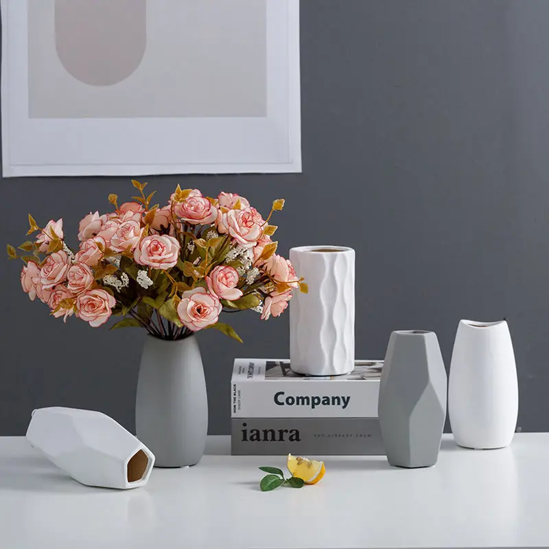 

Nordic Ceramic Vase Modern Simple Artificial Flower Flower Arrangement Living Room Decoration Home Decoration Tabletop Decor
