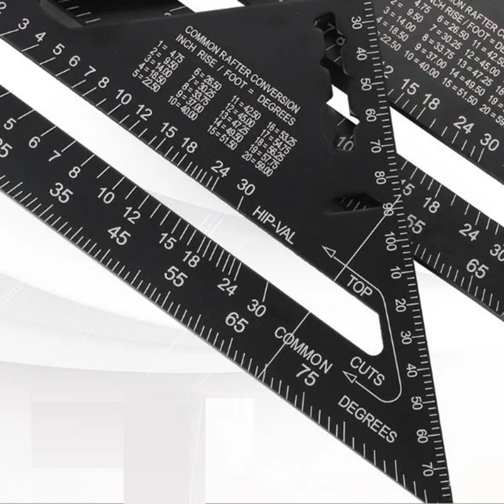 

7 Inch Straight Angle Ruler Aluminum Alloy Triangle Ruler Measuring Tool