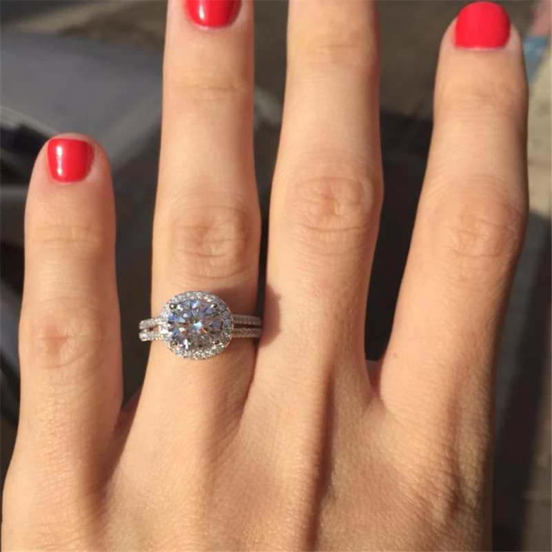 

Real Natural Diamond Gemstone Bizuteria S925 Sterling Silver Ring for Women Anillos De Silver 925 Jewelry Wedding Ring Box Women