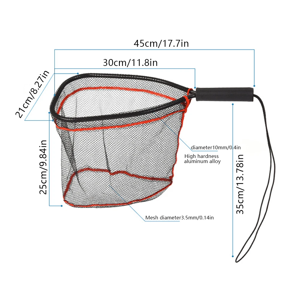 

Aluminum Alloy 45x21 Cm Retractable Fishing Net Telescoping Foldable Landing Net Pole Folding Landing Net For Fly Fishing