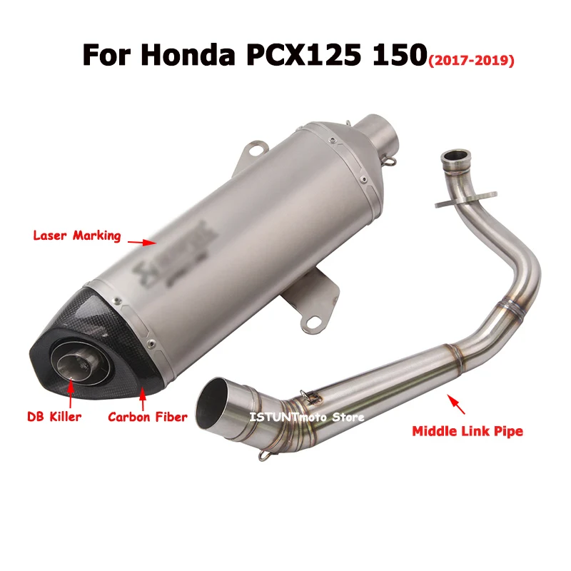 For PCX125 150 Слипоны для Honda PCX 125 PCX 150 мотоциклетные выхлопные системы выхлопной трубы Модифицированная средняя Соединительная труба с глушителем - Цвет: For PCX125 150
