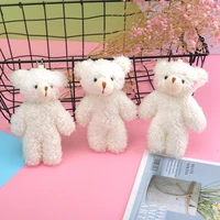 5pc gifts 12cm plush bear stuffed toy cute keychain pompom trinket for baby girl bag car key ring mobile phone pendant jewelr