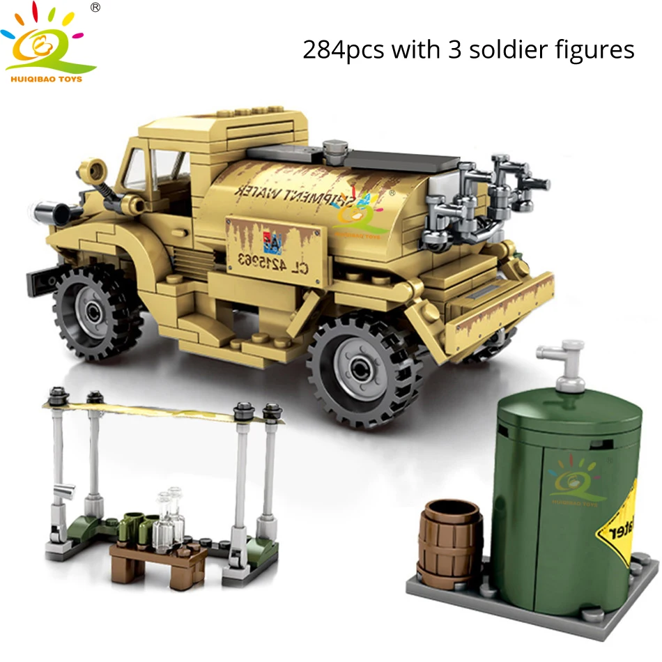 HUIQIBAO игрушки армейский Чехол Броня строительные блоки для автомобилей детей