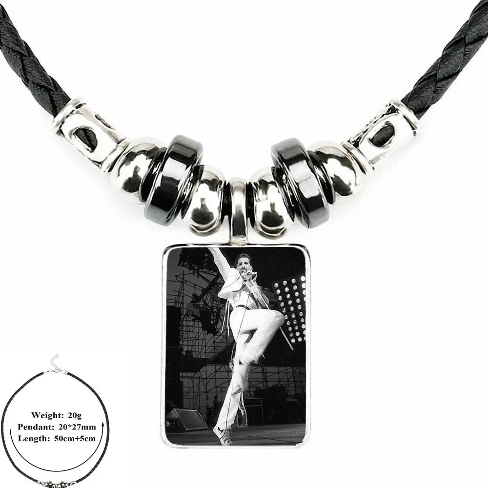 as picture EJ Glaze Coque queen Фредди Меркьюри черная кожаная подвеска-бусы ювелирные изделия с бриллиантами кулон кристалл для женщин подарок для девочек - Окраска металла: as picture