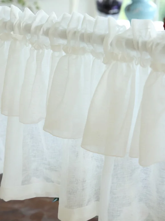 

American coffee curtain short curtain foreign trade door curtain half curtain lace Korean pastoral small floating window curtain
