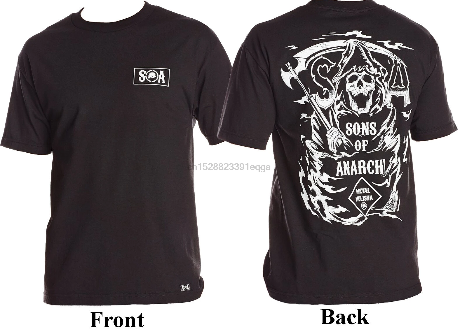 Mulisha Для мужчин анархии Sons Of Soa футболка Мрачный Жнец Черный модная взрослая