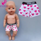 Кукольные Короткие штаны 43 см, кукла-младенец, нижнее белье с красным сердцем, 18 дюймов, кукла для мальчиков и девочек под штаны, Одежда для куклы