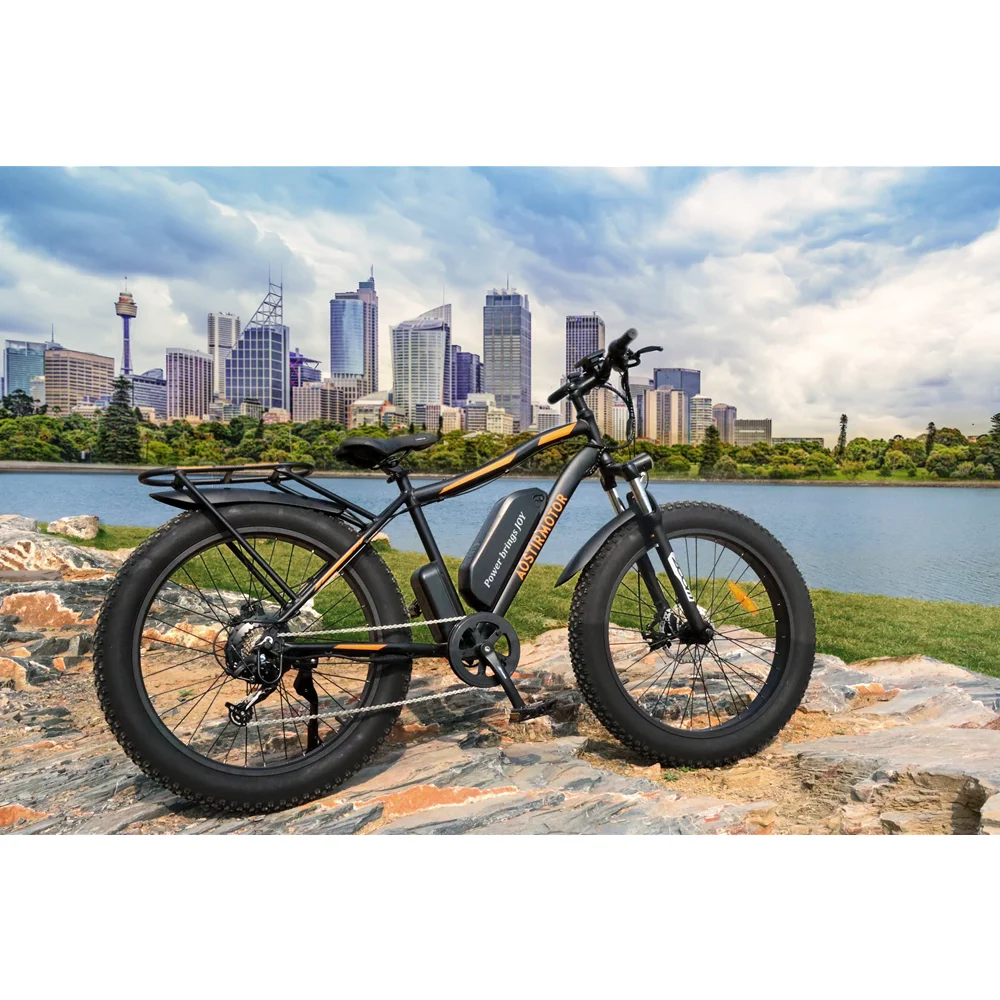 Kaufen AOSTIRMOTOR S07-B Elektrische Bike 26 Zoll Fett Reifen Schnee Berg Ebike 750W Motor 48V 13Ah Lithium-Batterie Fahrrad