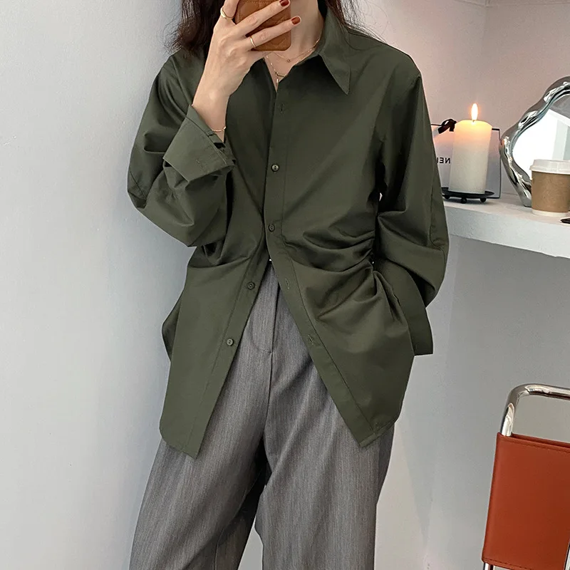 

New 2021 Women Autumn Winter Blouse Shirts Oversized Elegant Fashionable Office Lady Wild Tops