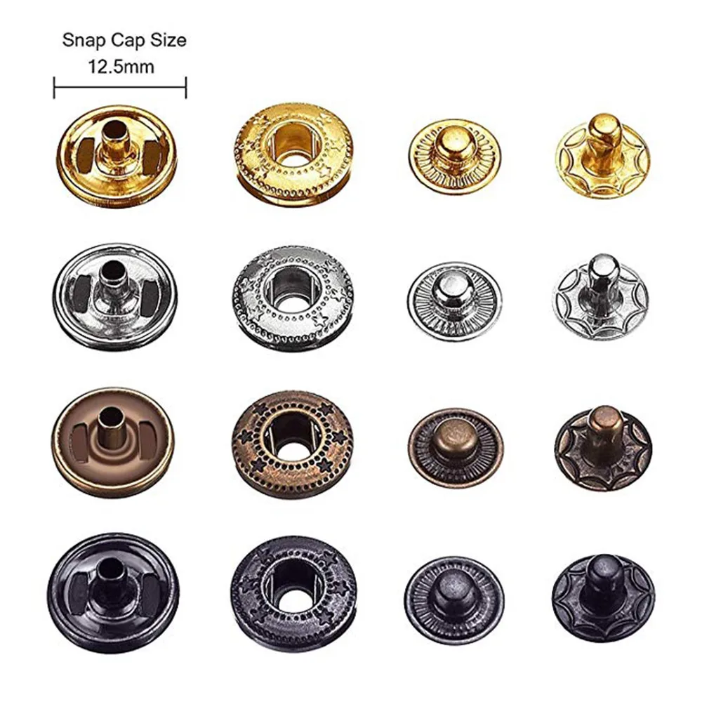 

100 Set Snap Fastener Kit with buckle tools,DIY Press Studs Sewing Button Snap Fasteners Sewing Craft Clothes Bags
