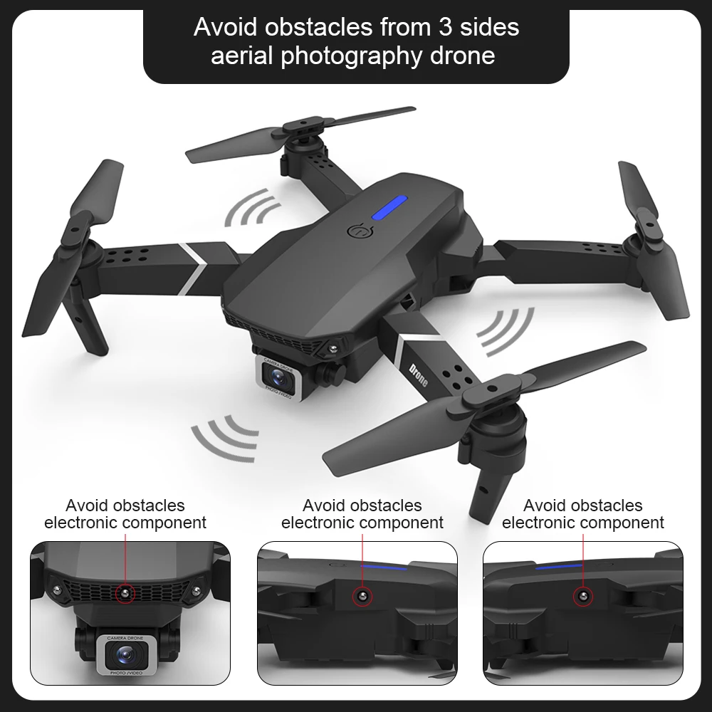 

E525 Pro Drone 4k Dual Hd Profesional Rc Helicopters Wifi Fpv Three-Sided Obstacle Avoidance Quadcopter Pk e88 Toy Gif