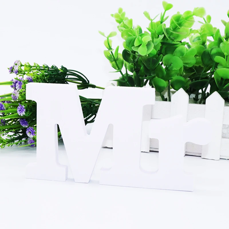 Mr & Mrs Wedding Desk Decoration Wooden Letters Ornament Anniversary Present Table Decor Alphabet Word | Дом и сад