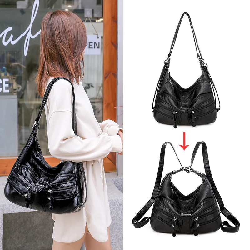 

OLSITTI Women Pu Leather Shoulder Bags for Women 2021 Large Capacity Trave Handbagsl Korean Casual Bolsas Feminina Sac A Main