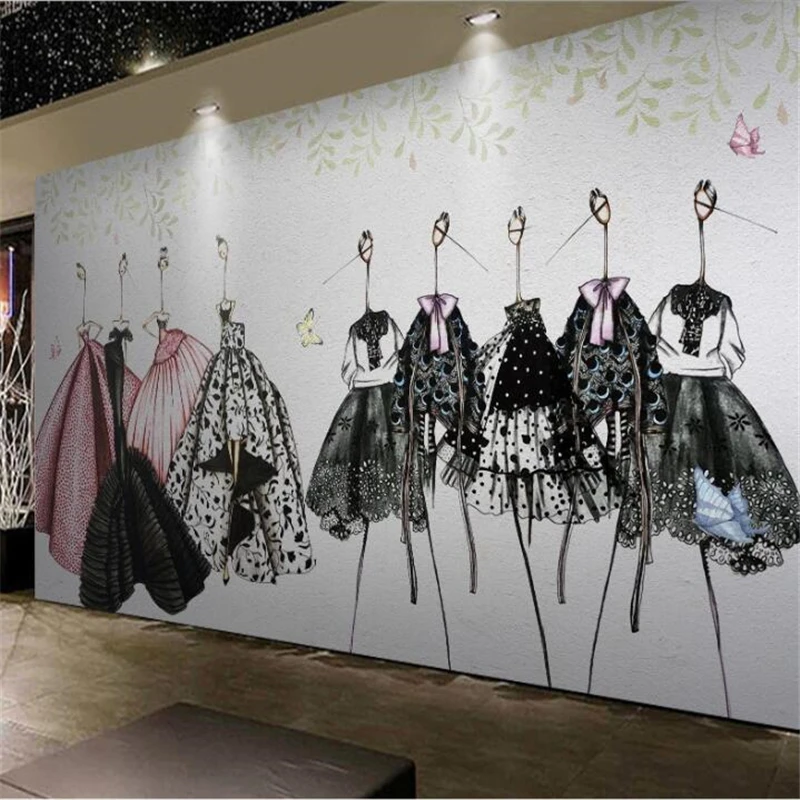 Настенные 3D-обои на заказ абстрактная роспись вручную в стиле ретро магазин